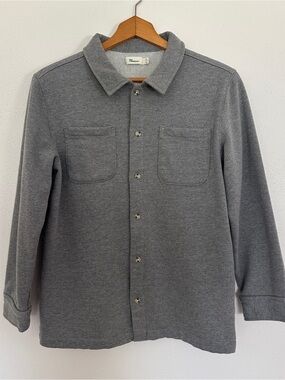 The Commons Boys Fleece Shacket Shirt Jacket Grey Size L 12-14 Like New